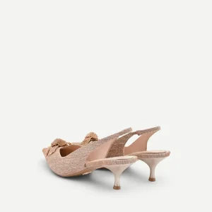 Décolleté slingback oro con fiocco