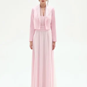 Giacca rosa pastello con paillettes