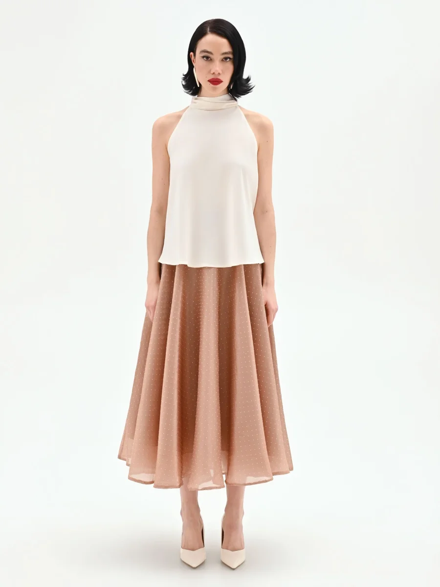 Top panna con scollo all'americana – Image 4