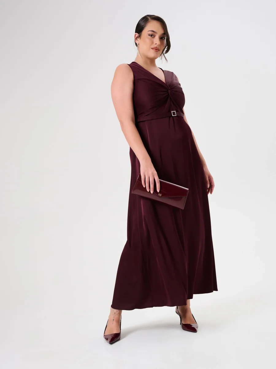 Abito Curvy Lungo Bordeaux – Image 7