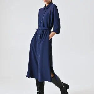 Chemisier in Cadi Blu Navy