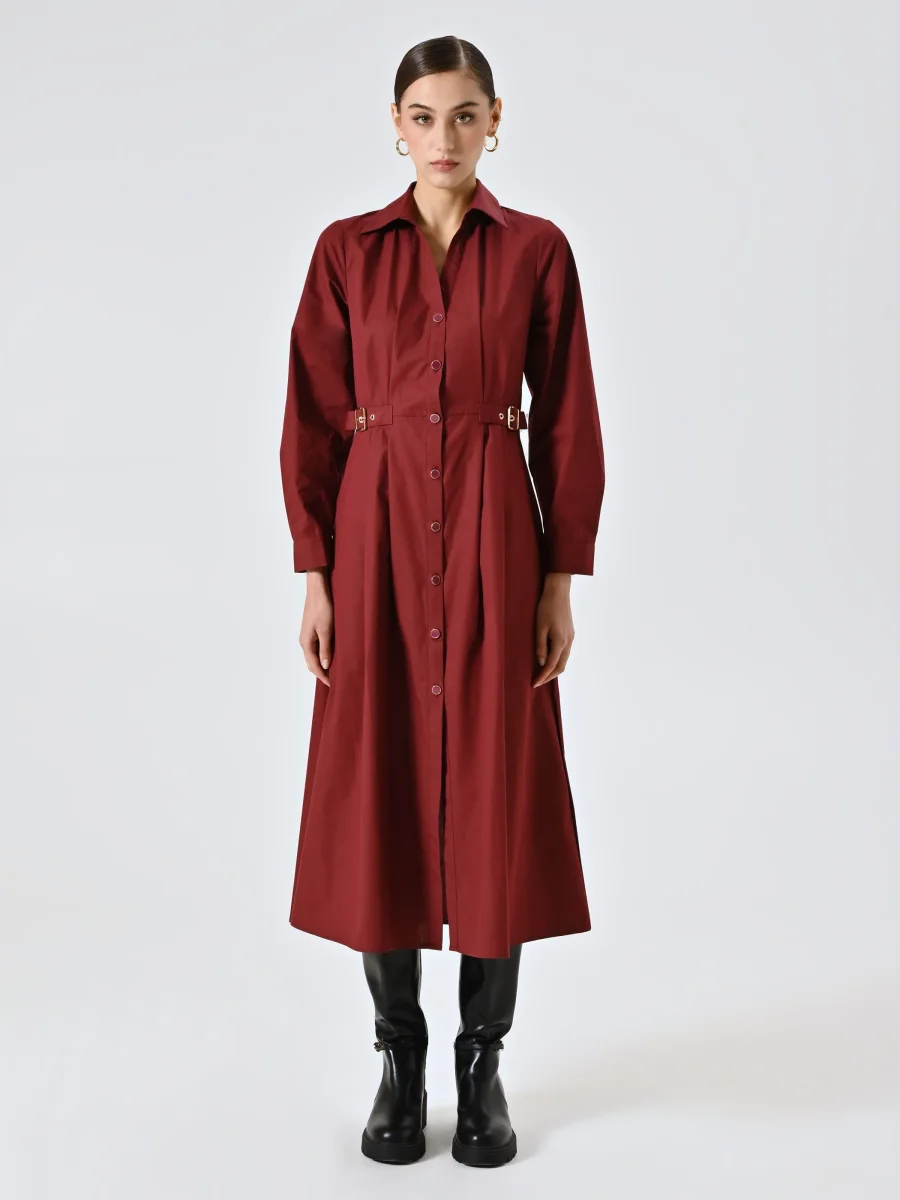 Chemisier Bordeaux con Fibbie – Image 3