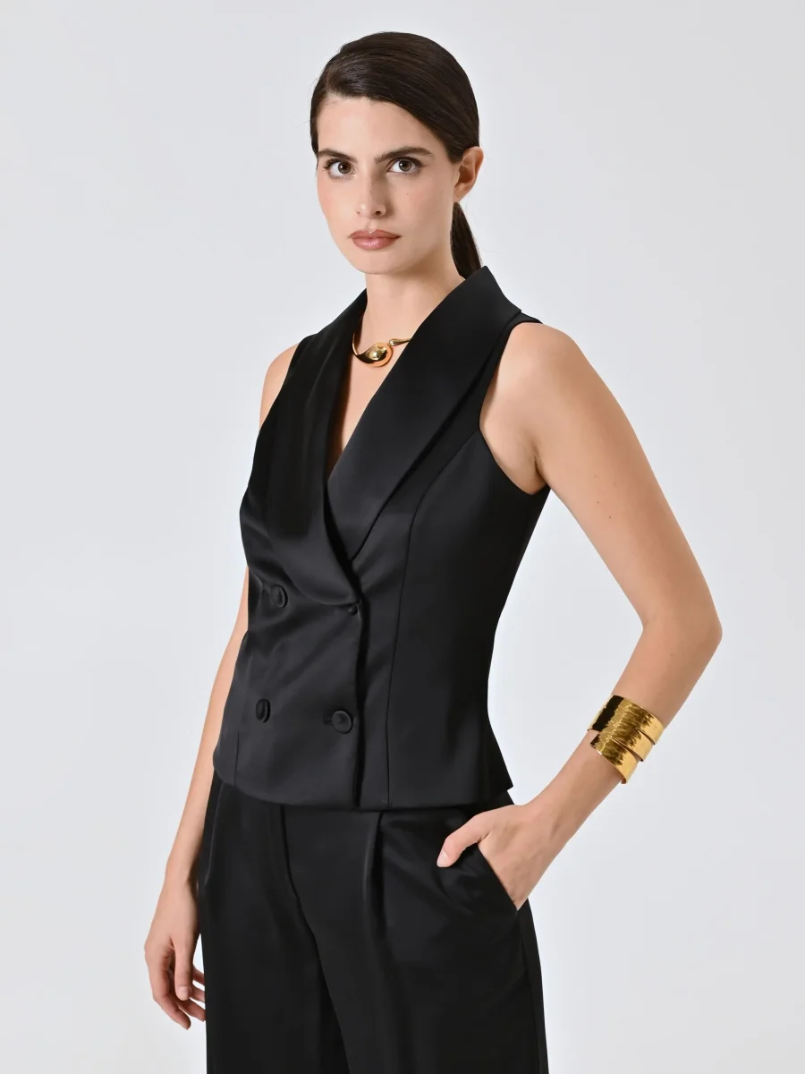 Gilet Nero in Raso – Image 6