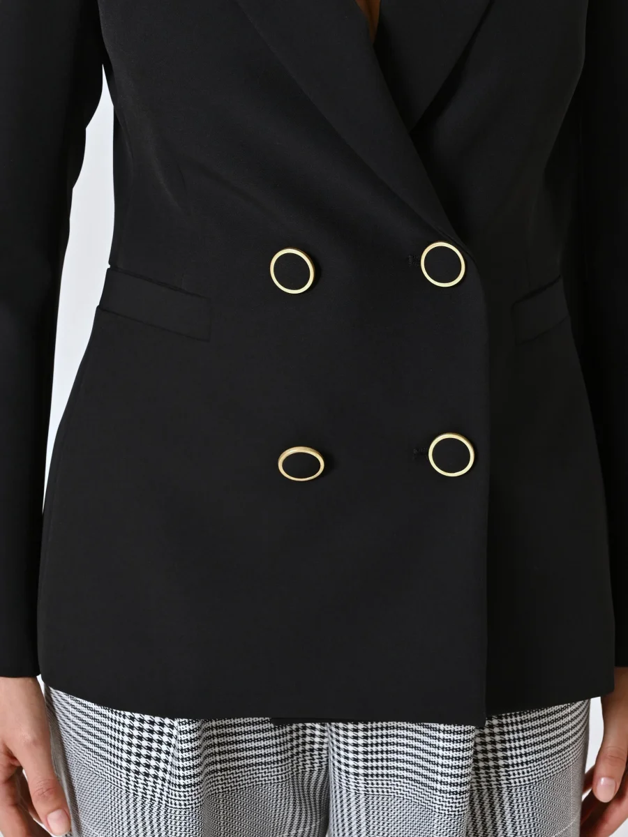 Giacca Nera Doppiopetto con Bottoni Cerchiati – Image 5