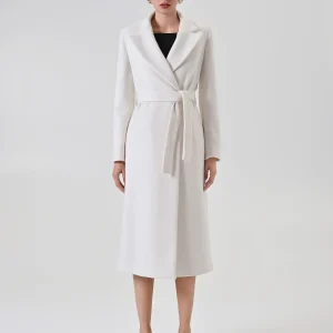 Cappotto vestaglia panna con cintura