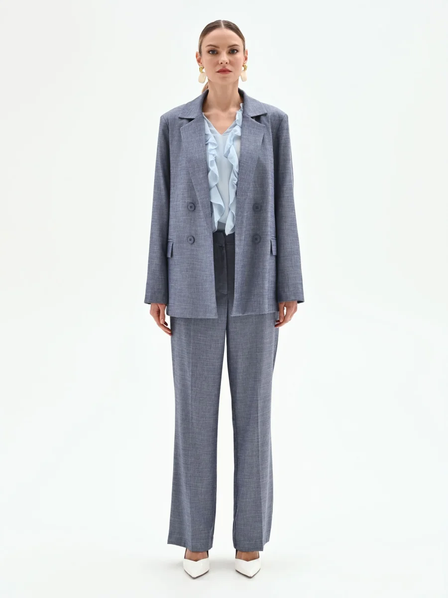 Giacca doppiopetto in chambray