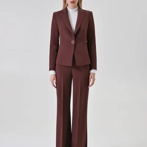 Giacca monopetto sfiancata cioccolato