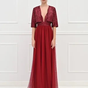 Coprispalle in paillettes bordeaux