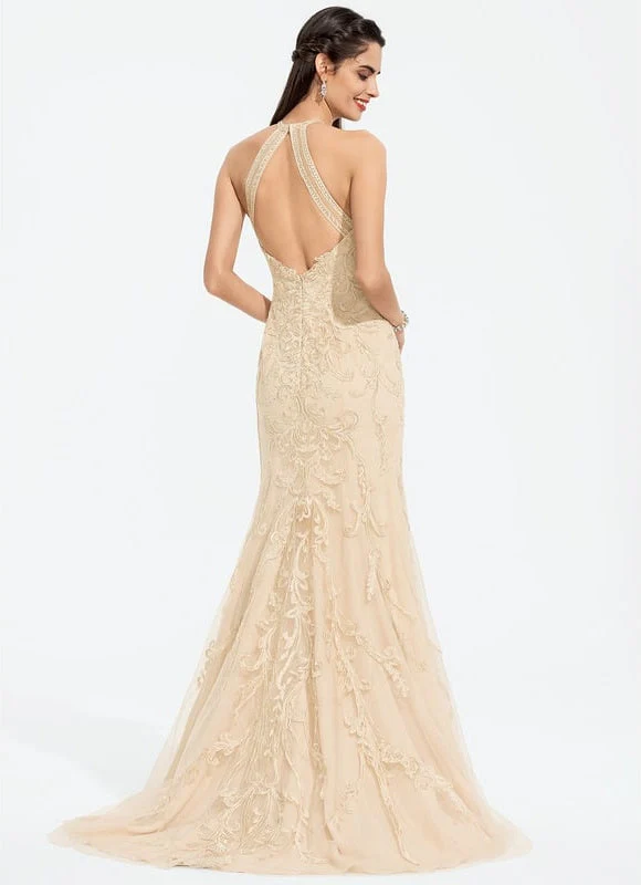 Robe Mariée Sirène Champagne – Image 5