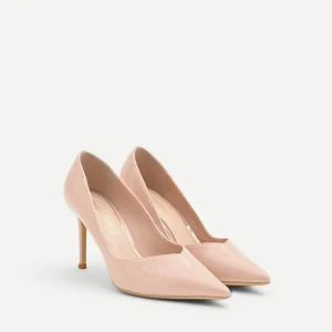 Décolleté rosa cipria in vernice