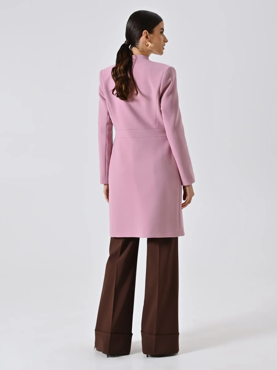 Spolverino Rosa Malva con Fibbia Geometrica – Image 6