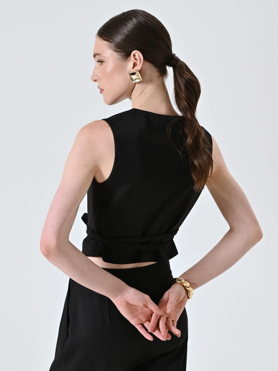 Gilet Incrociato Nero – Image 5