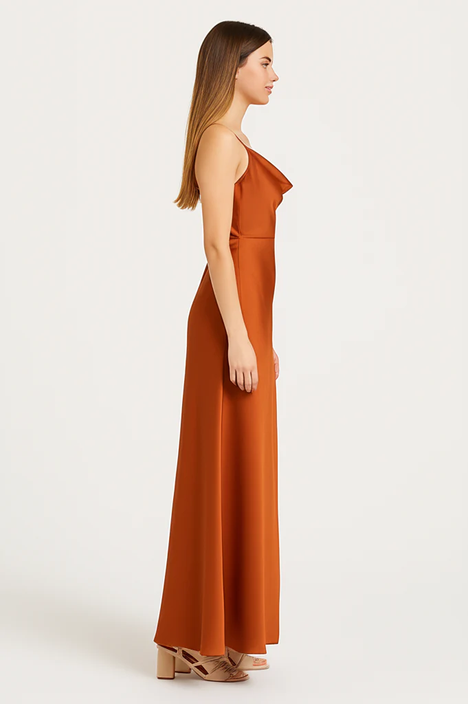 Robe De Soirée Longue Orange – Image 4