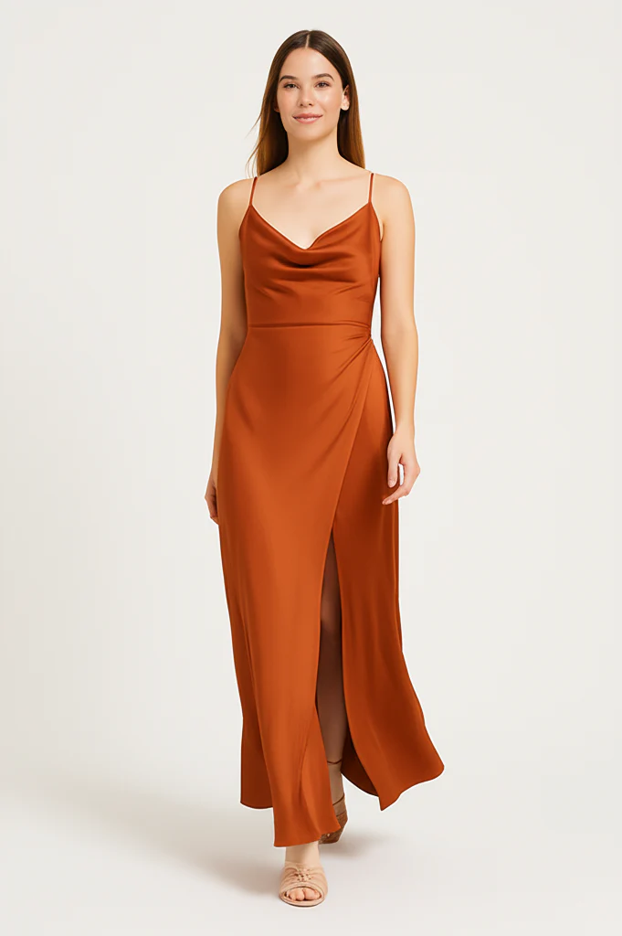 Robe De Soirée Longue Orange – Image 6