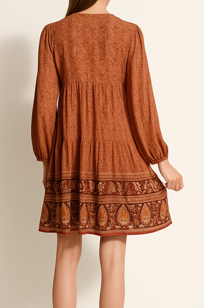 Robe Fleurie Orange – Image 3