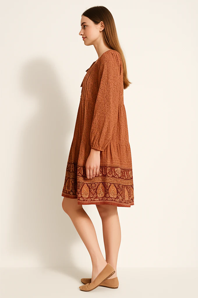 Robe Fleurie Orange – Image 4