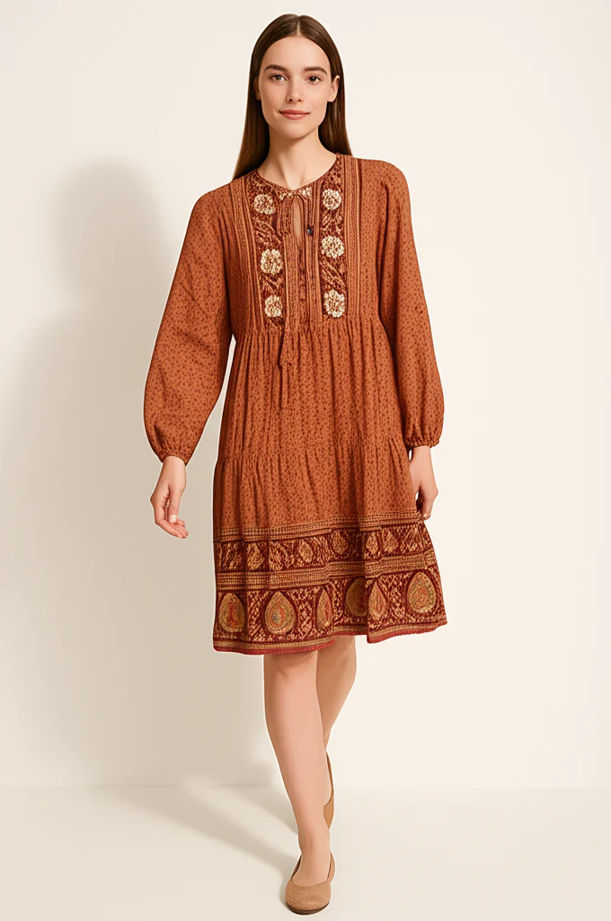 Robe Fleurie Orange – Image 6