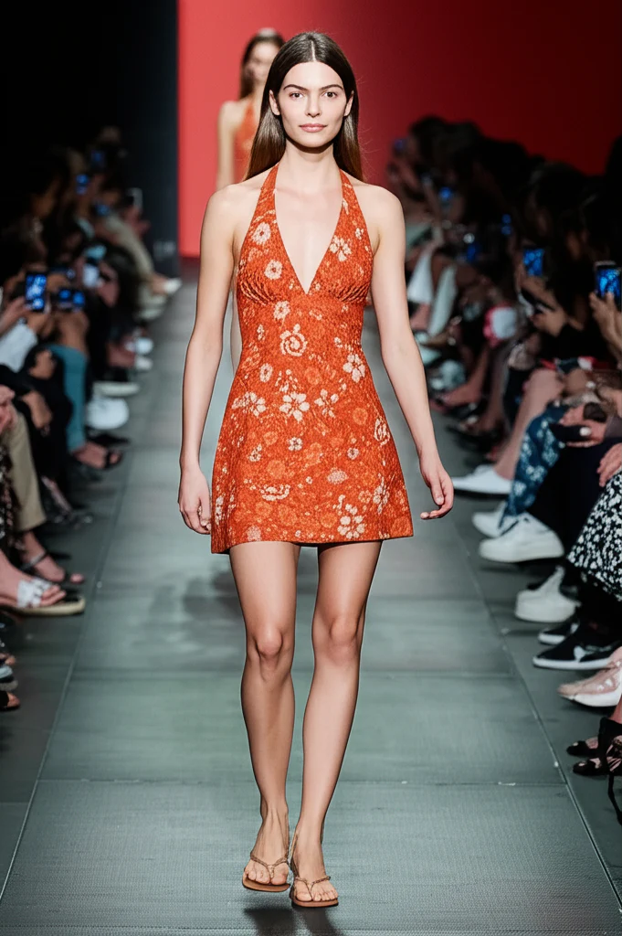Robe Orange Et Blanche – Image 6