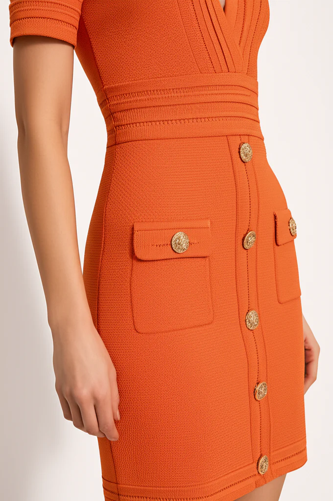 Robe Chemisier Orange – Image 5