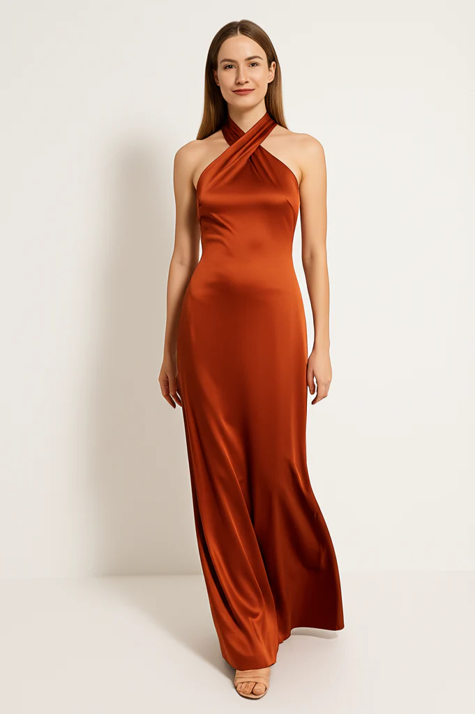 Robe De Soirée Longue Orange – Image 6