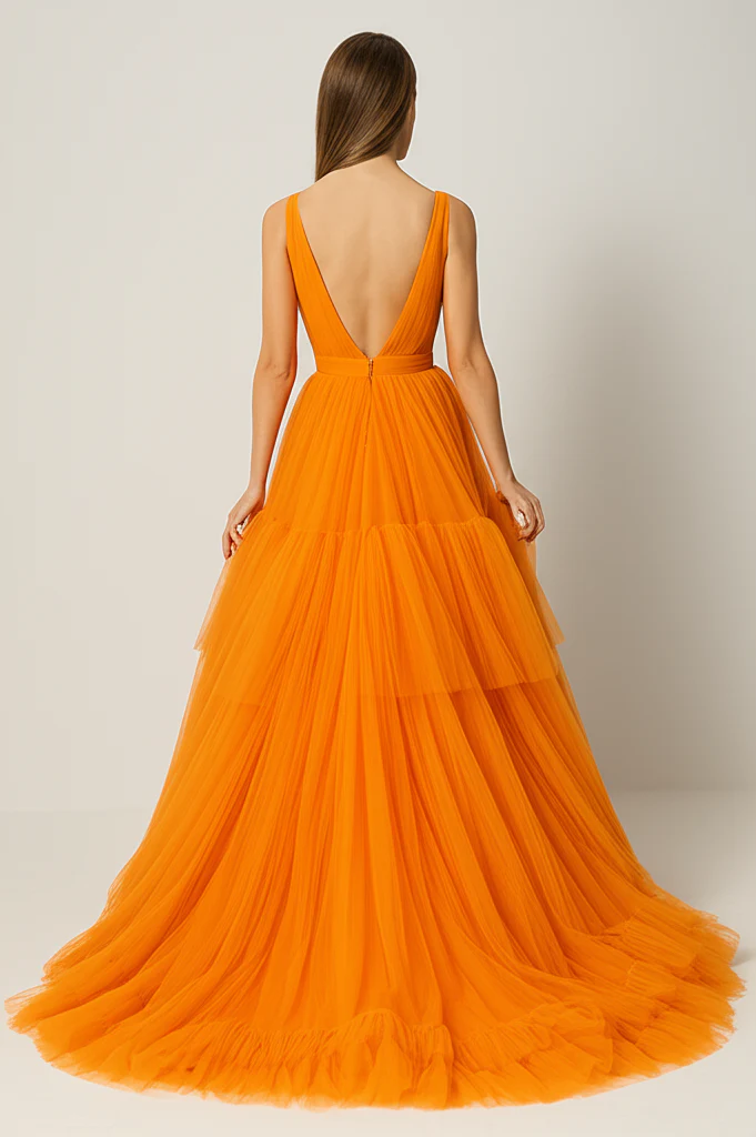 Robe Longue Été Orange – Image 3
