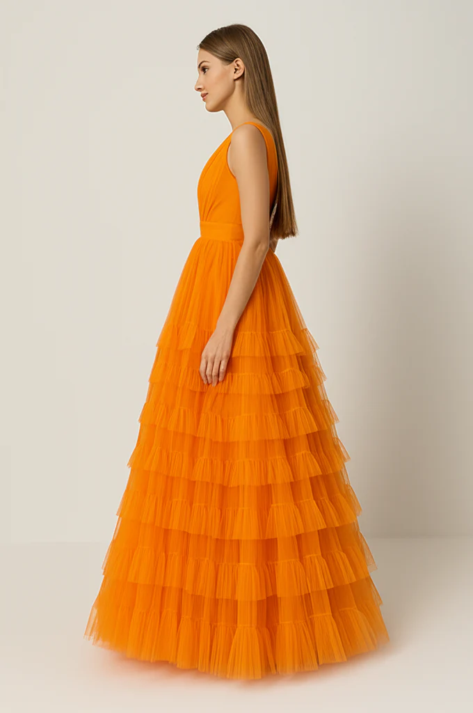 Robe Longue Été Orange – Image 4