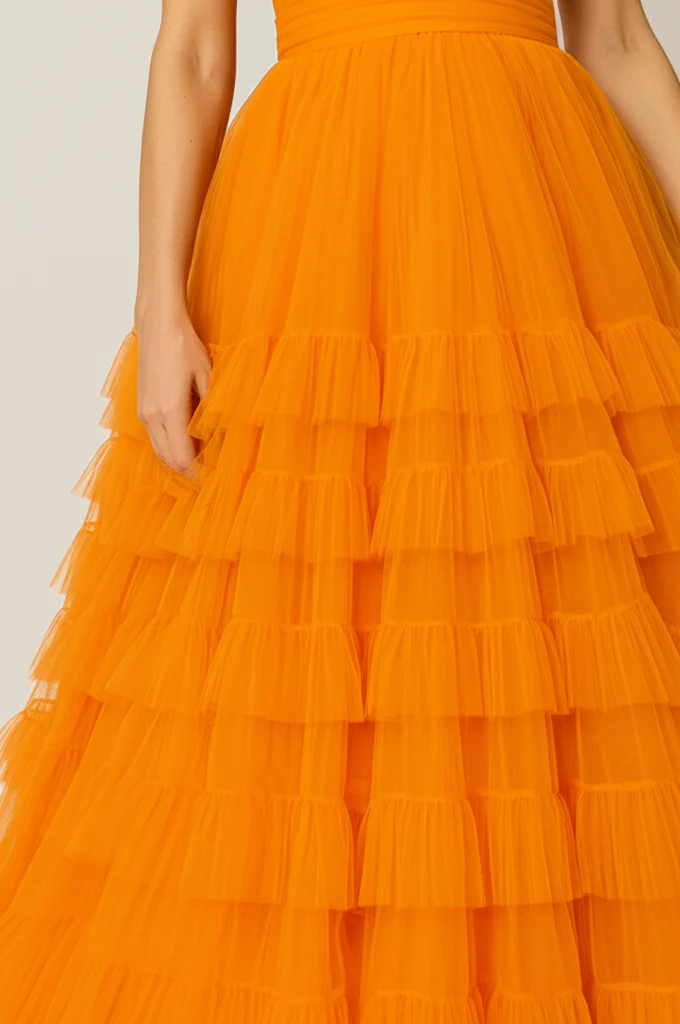 Robe Longue Été Orange – Image 5