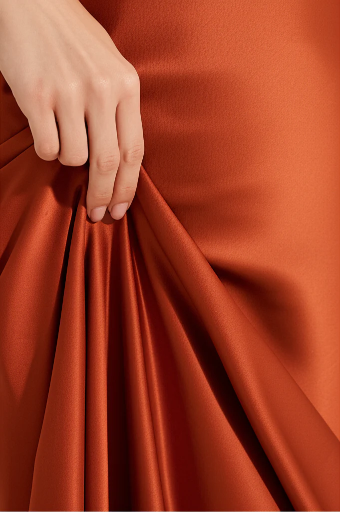 Robe Orange Satinée Longue – Image 5