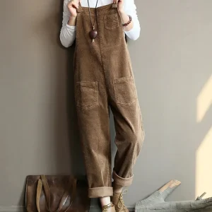 Armance - Combinaison En Velours Vintage Avec Jambes Larges