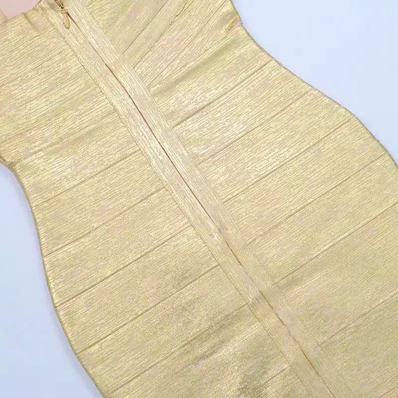 Robe Éclat Doré Asymétrique – Image 4