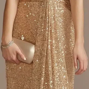 Robe De Soirée Dorée Scintillante