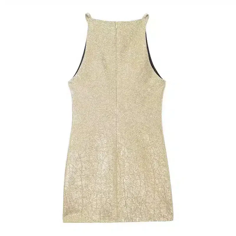 Robe Éclatante Festive Dorée – Image 3