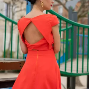 Top Charmeuse Orange - Modèle en stock