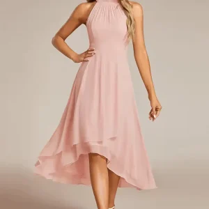 Robe Asymétrique Rose Poudré