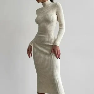 Robe blanche hiver femme