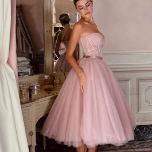 Robe Bustier Vieux Rose