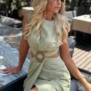 Robe Chic Vert Sauge