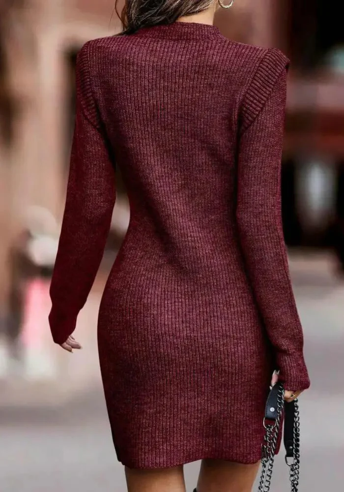 Robe courte bordeaux hiver – Image 4