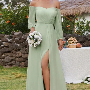Robe de Ceremonie Vert Sauge