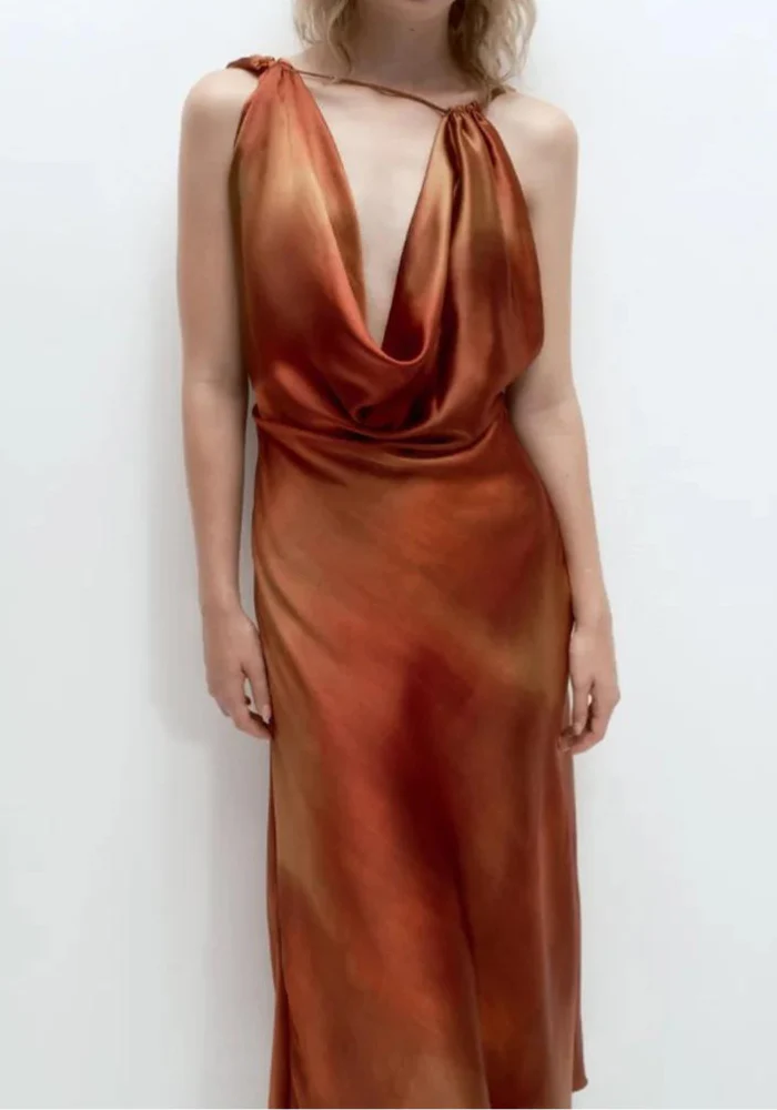 Robe de soirée terracotta dégradé – Image 6