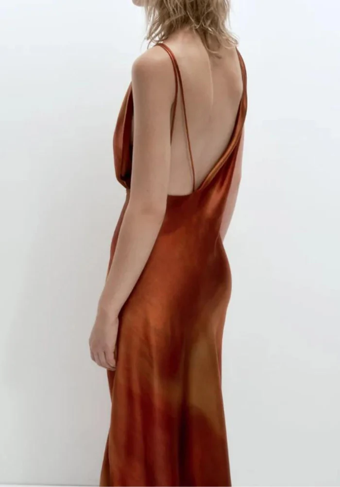 Robe de soirée terracotta dégradé – Image 4