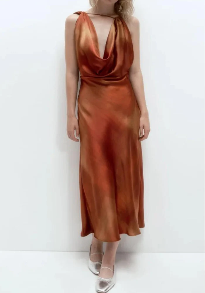 Robe de soirée terracotta dégradé – Image 2