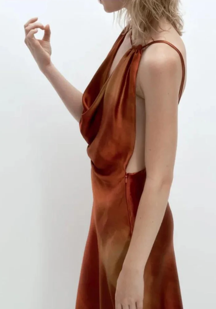 Robe de soirée terracotta dégradé – Image 5