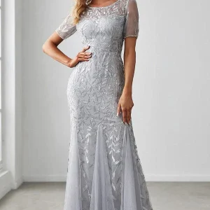 Robe Demoiselle D'Honneur Argentée