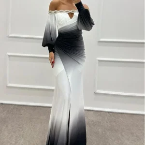 Robe Demoiselle D'Honneur Noir Et Blanc