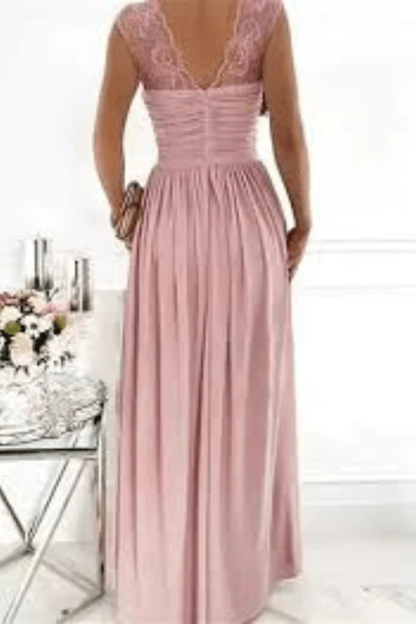 Robe Demoiselle D'Honneur Rose Poudré Pas Cher – Image 3