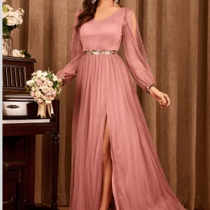 Robe Demoiselle d'Honneur Rose Saumon