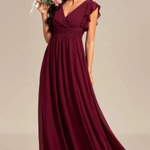 Robe Demoiselle D'Honneur Rouge Bordeaux
