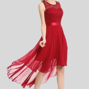 Robe Demoiselle D'Honneur Rouge Dentelle