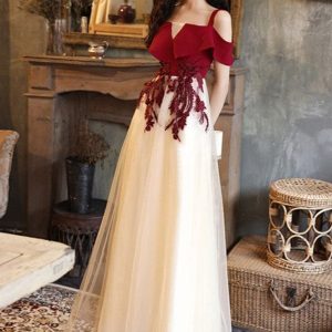 Robe Demoiselle D'Honneur Rouge Et Blanc